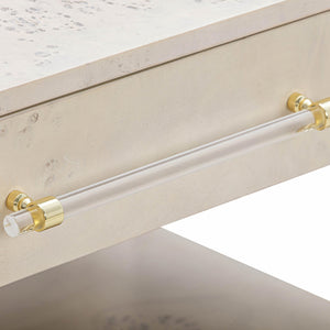 Brandyss White Burl Nightstand
