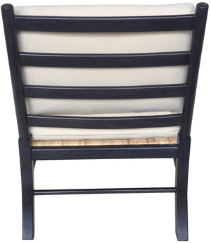 Kevin Chair with Rattan, Hand Rubbed Black