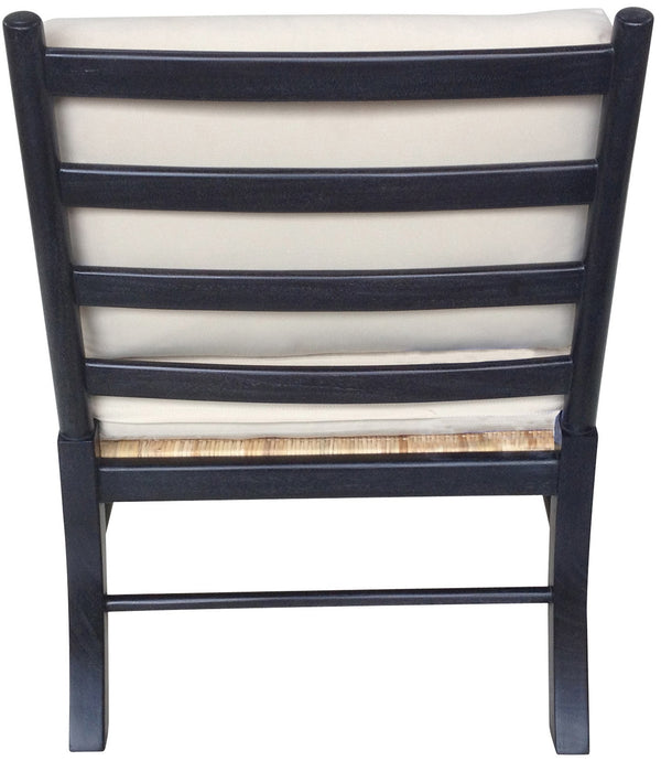 Kevin Chair with Rattan, Hand Rubbed Black