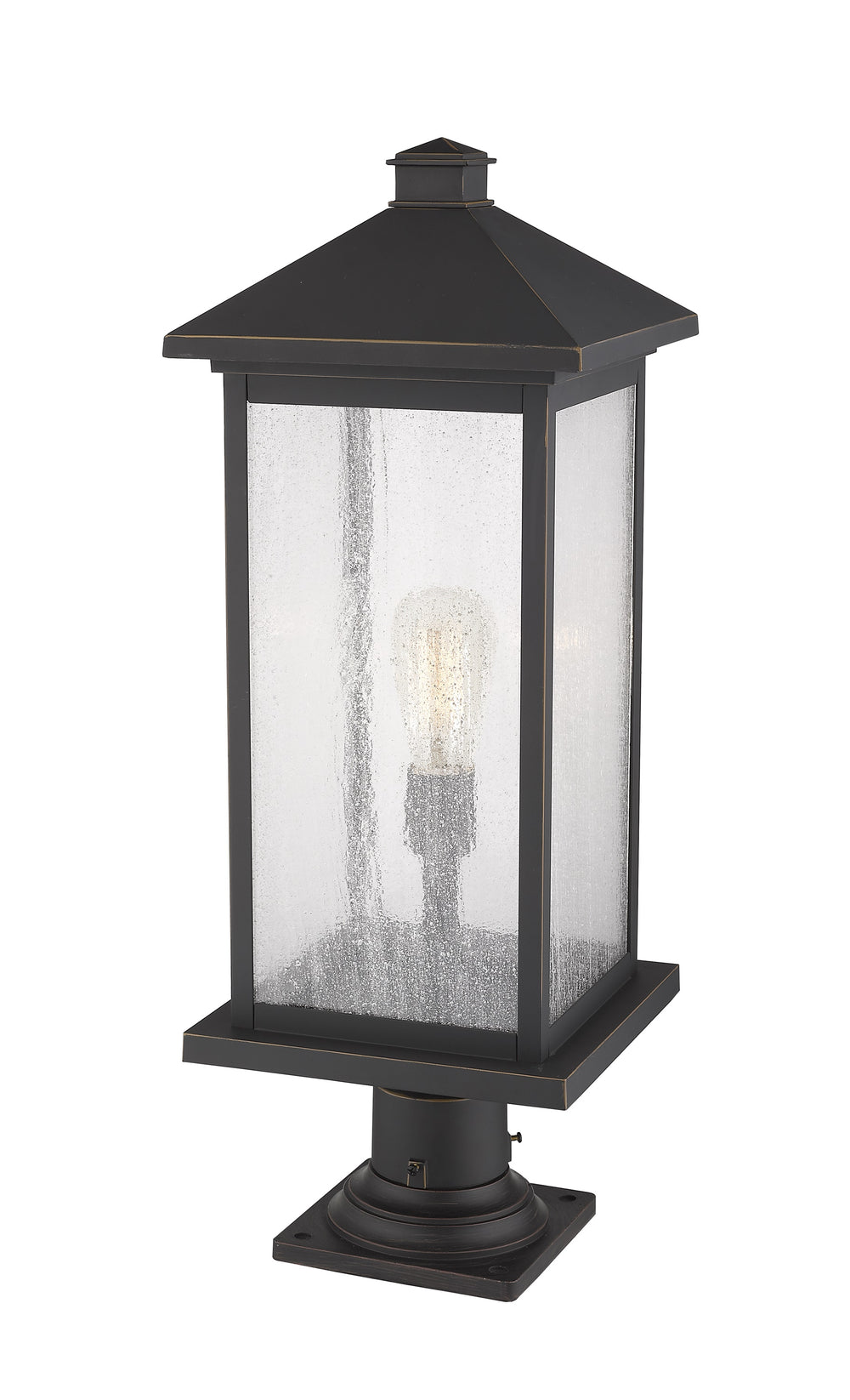 Portland 1 Light Outdoor Pier Mounted Fixture in Oil Rubbed Bronze Finish