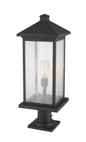 Portland 1 Light Outdoor Pier Mounted Fixture in Oil Rubbed Bronze Finish