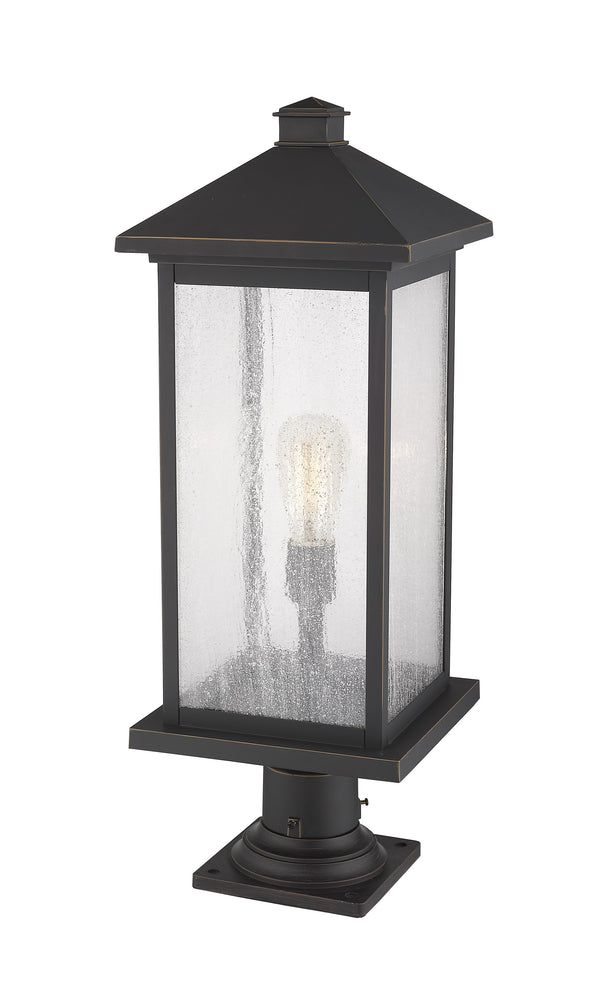 Portland 1 Light Outdoor Pier Mounted Fixture in Oil Rubbed Bronze Finish