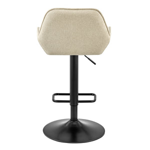 Luther Fabric Gaslift Swivel Bar Stool In Strata Cream (Set of 2)