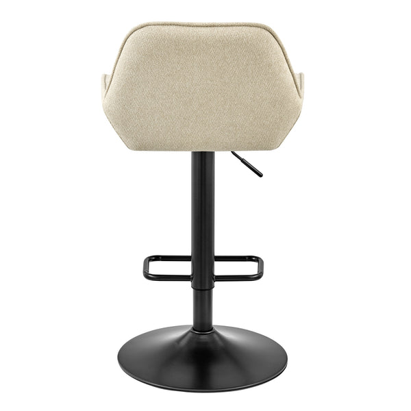 Luther Fabric Gaslift Swivel Bar Stool In Strata Cream (Set of 2)