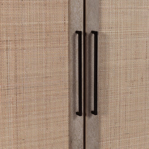 Jensen Solid Wood 4Dr Cabinet with Cane Detail