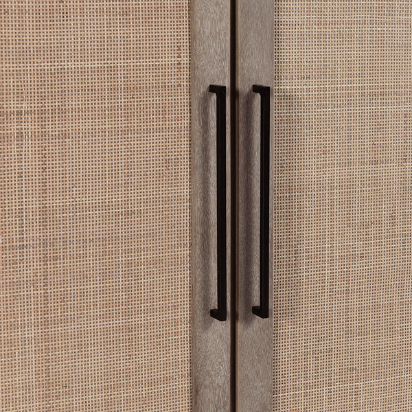 Jensen Solid Wood 4Dr Cabinet with Cane Detail