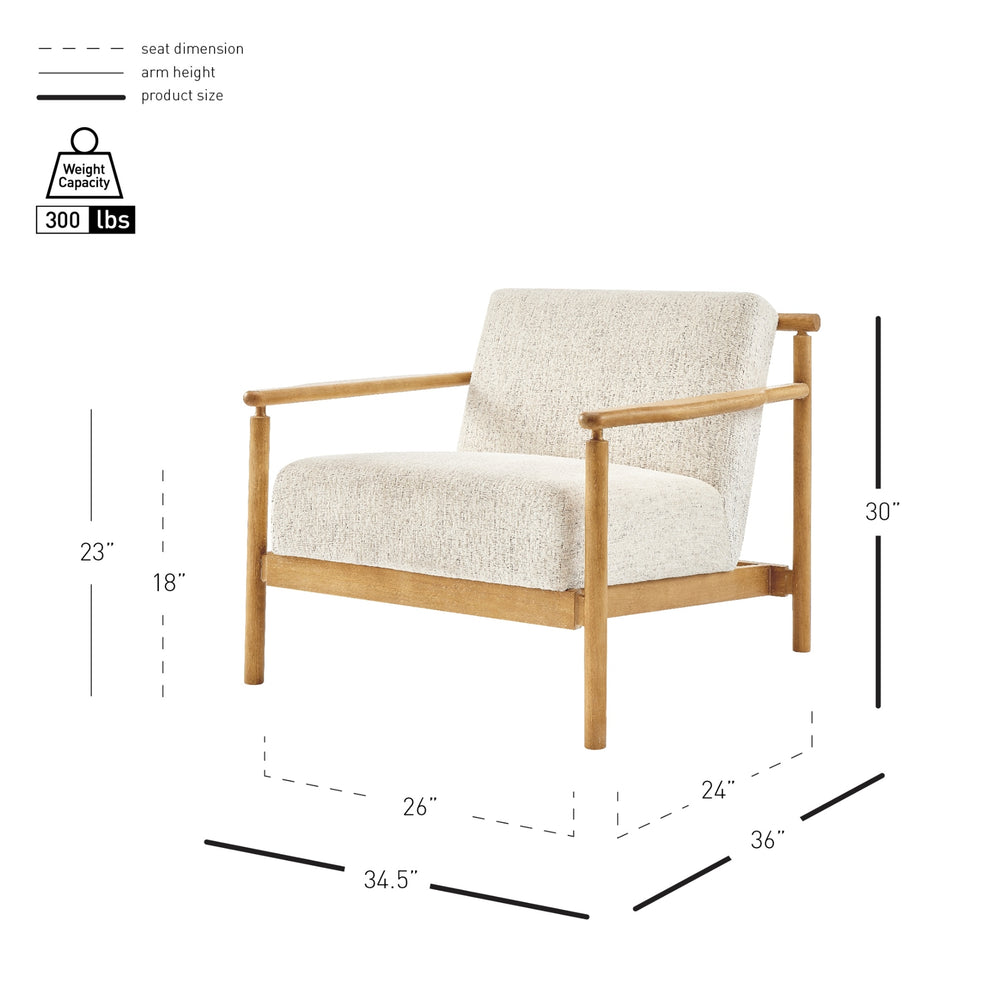 Arnold Chenille Accent Arm Chair, Concord Cream