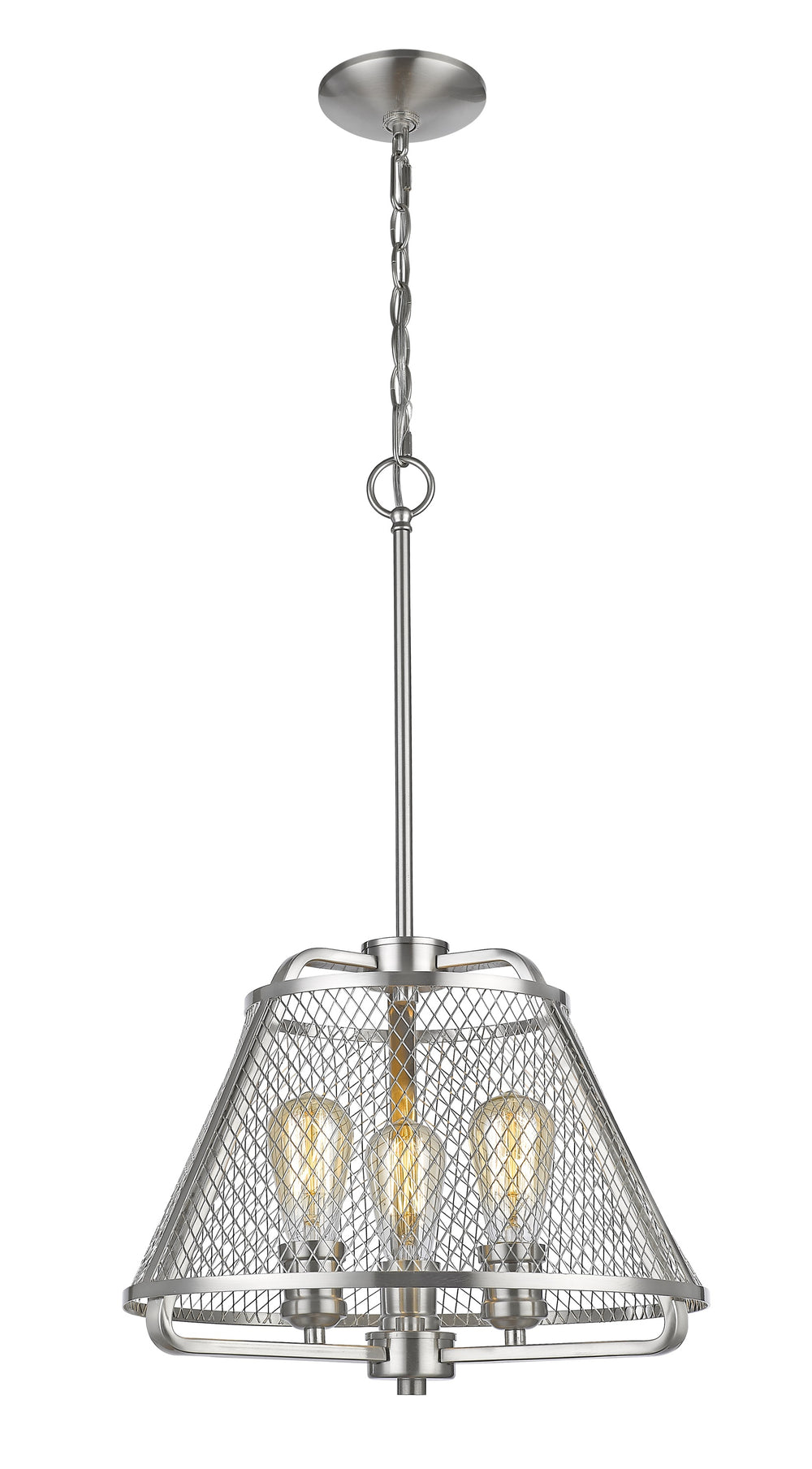Iuka 3 Light Pendant in Brushed Nickel Finish