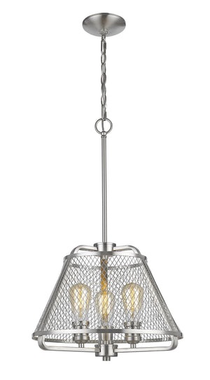 Iuka 3 Light Pendant in Brushed Nickel Finish