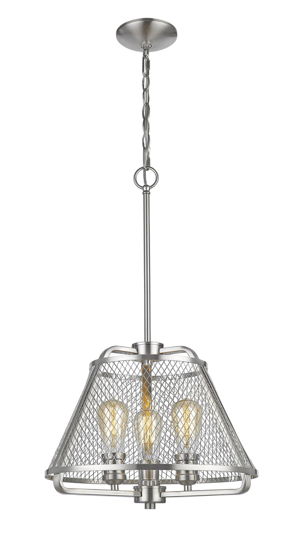 Iuka 3 Light Pendant in Brushed Nickel Finish