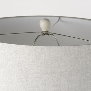 Cato 20.0L x 20.0W x 33.5H Cream Base W/White Shade Table Lamp