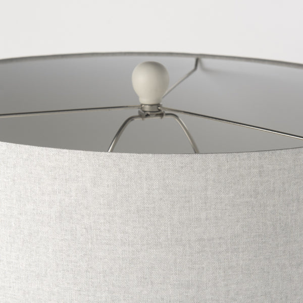 Cato 20.0L x 20.0W x 33.5H Cream Base W/White Shade Table Lamp