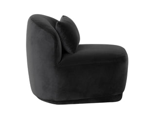 SORAYA SWIVEL ARMLESS CHAIR - SHADOW GREY