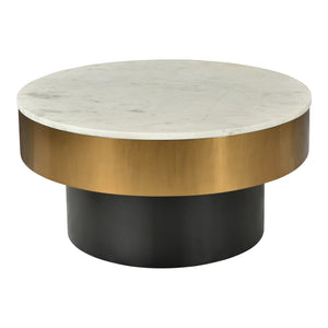 Moe's Dado Coffee Table with Gold Rim & Marble Top