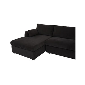 Moe's Burrow Sleeper Sectional with Storage Chaise Black