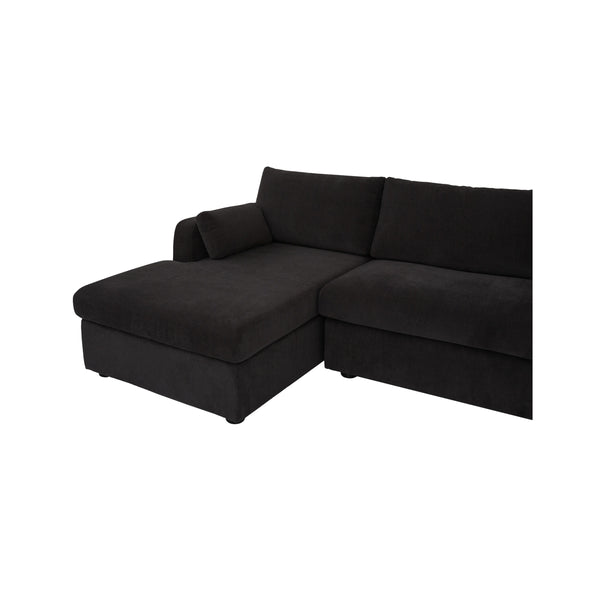 Moe's Burrow Sleeper Sectional with Storage Chaise Black