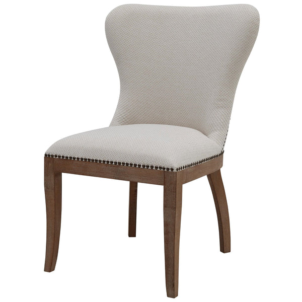 Dorsey Fabric Chair Drift Wood Legs In Cardiff Cream 
