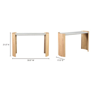 Moe's Dala Marble & Oak Console Table