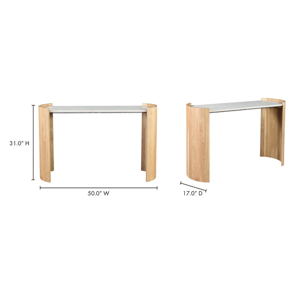 Moe's Dala Marble & Oak Console Table