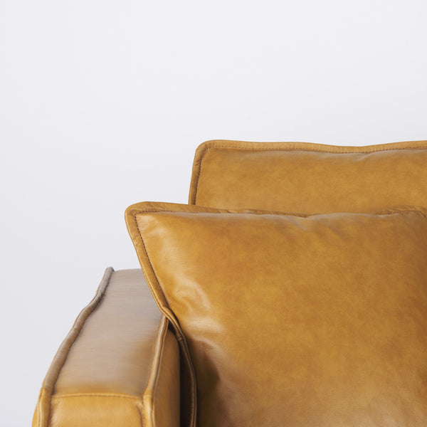 D'Arcy 88.0L x 37.0W x 34.0H Tan Leather Sofa