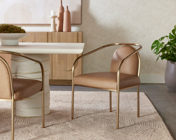 CICERO DINING ARMCHAIR - MILLIKEN COGNAC