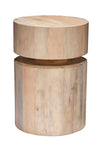 Dylan Wood Round Side Table, White Wash