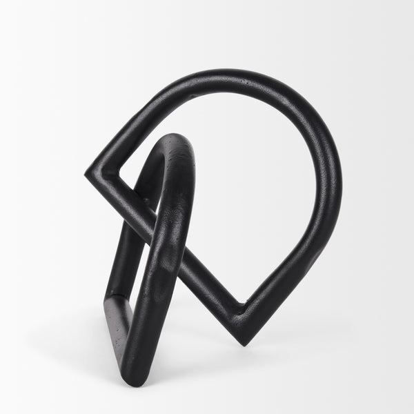 Locke Large Matte Black Metal Decorative Object