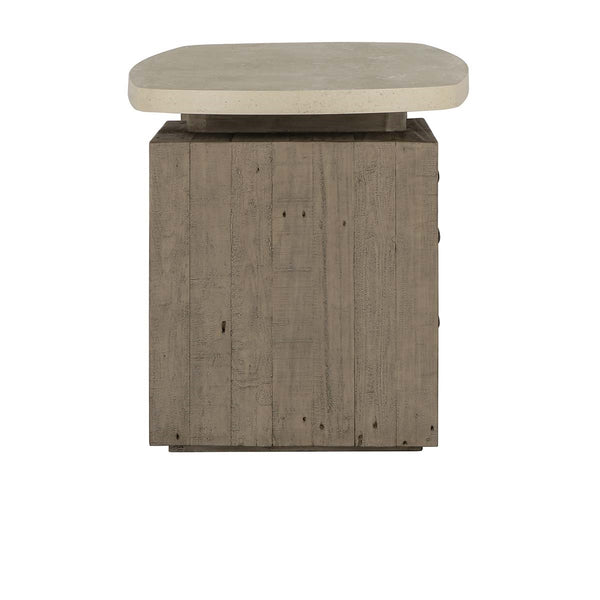 Angus Solid Wood Desk with Storage - Distressed Gray/Antique White