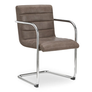 Pedro Dining Chair Dark Brown Leather Set of Two