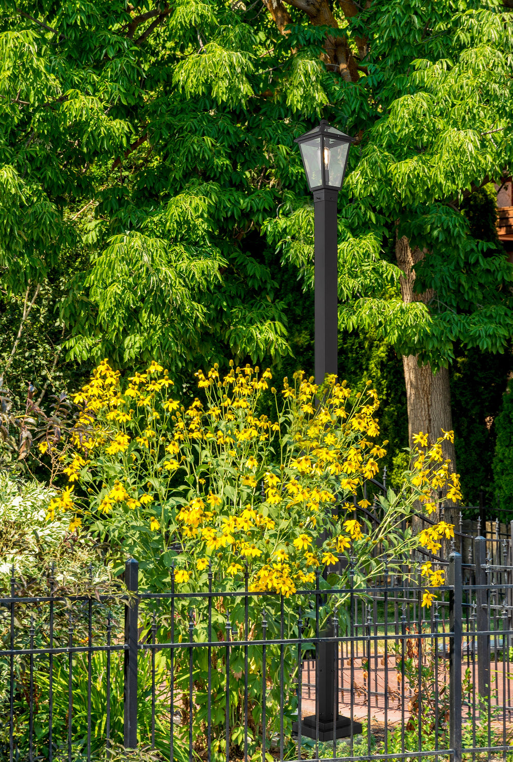 Talbot 1 Light Outdoor Post Mounted Fixture in Black Finish