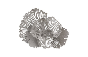 Flower Wall Art, Smallall, Gray, Metal