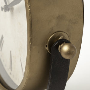 Houston Gold Metal Half Moon Base Table Clock