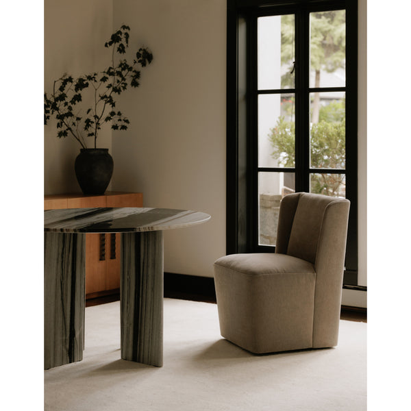 Cormac Rolling Dining Chair in Warm Sand
