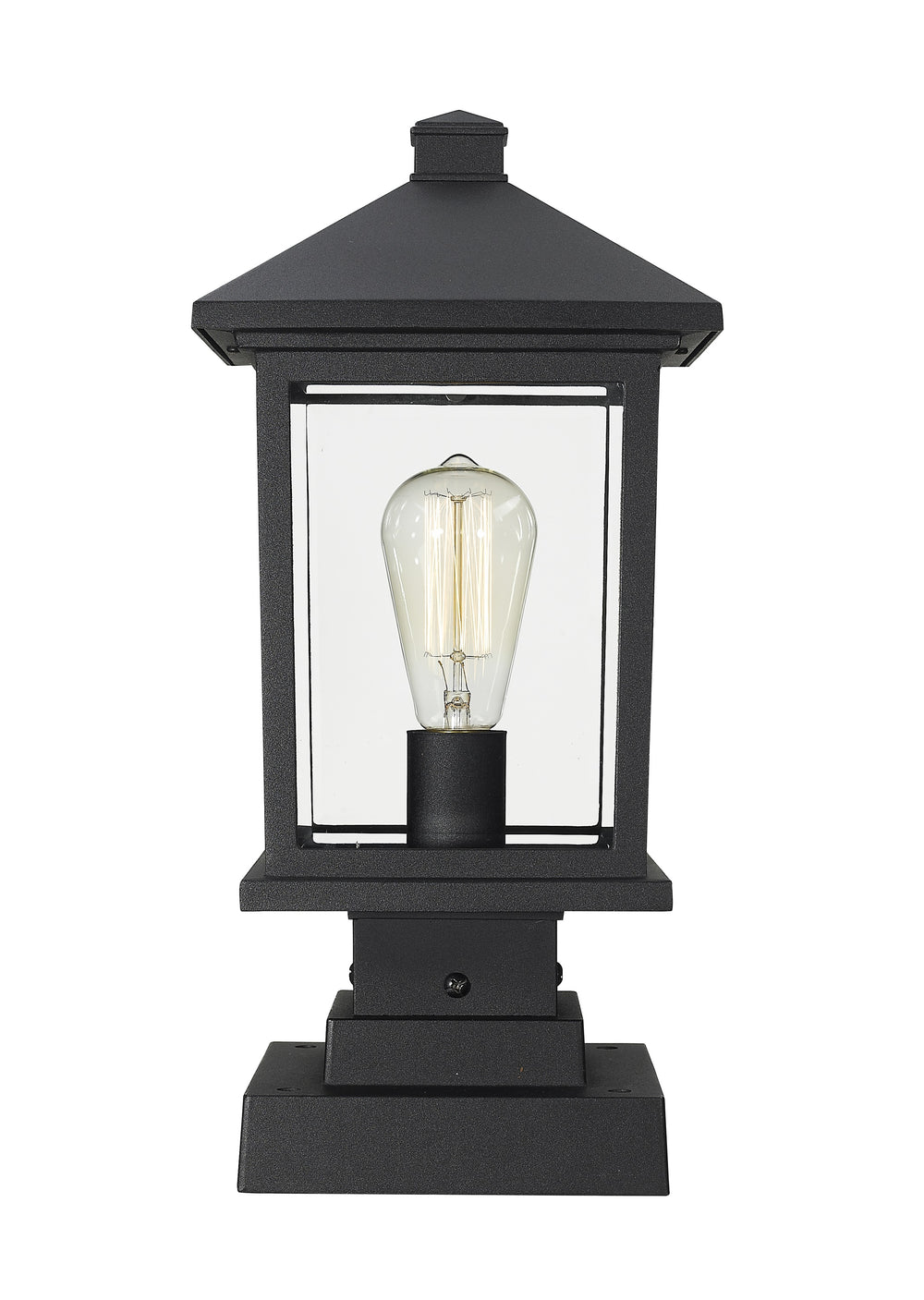 Portland 1 Light Outdoor Pier Mount Light in Black Finish