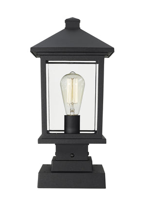 Portland 1 Light Outdoor Pier Mount Light in Black Finish