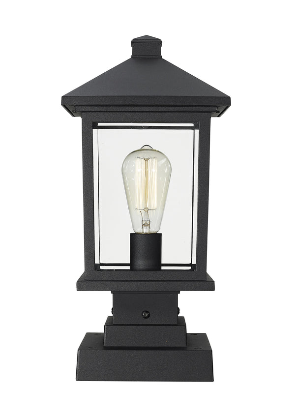 Portland 1 Light Outdoor Pier Mount Light in Black Finish