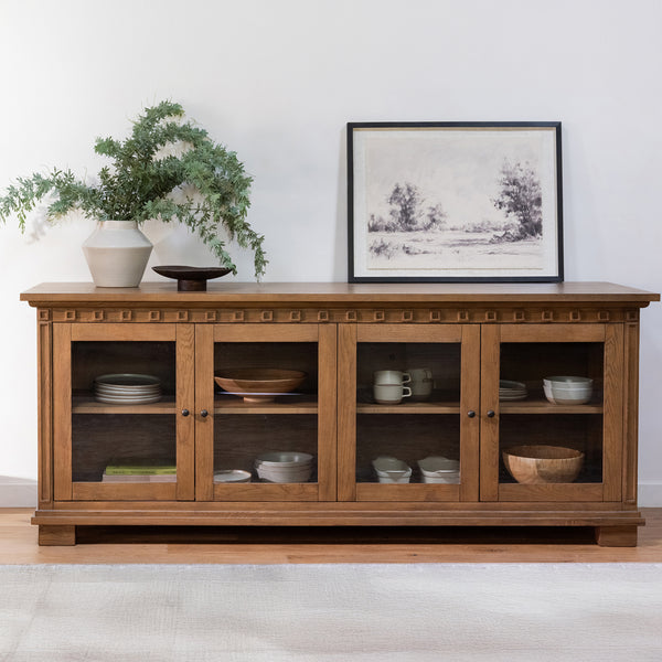 Moe's Lillian Sideboard Brown with Glass Doors