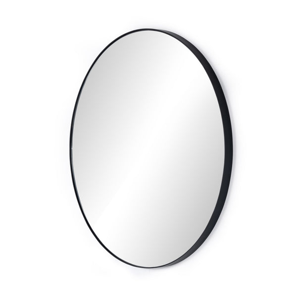 Georgina Round Mirror - Iron Matte Black