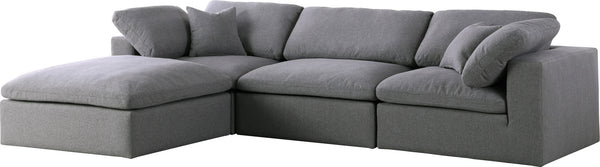 Carmen Cloud Modular Sectional In Grey Linen Fabric