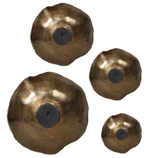 Lucky Coins Brass Wall Bowls, S/4
