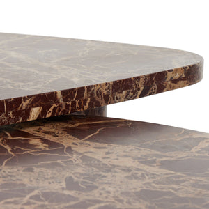 Zion Coffee Table Set - Merlot Marble