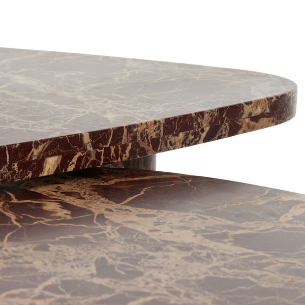 Zion Coffee Table Set - Merlot Marble