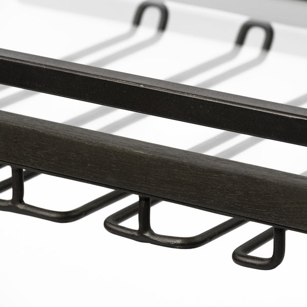Chriselle Black Metal And Glass Two Tier Bar Cart