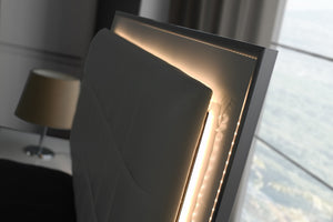 Giulia Night Stand Left Facing in Glossy Gray