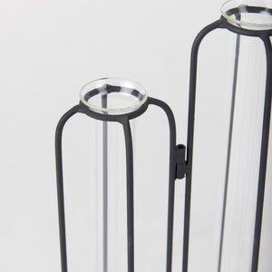 Mila 13.4L x 2.5W x 11.0H Metal and Glass Decorative Accent