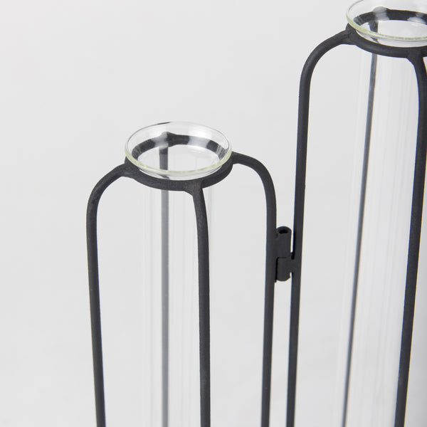 Mila 13.4L x 2.5W x 11.0H Metal and Glass Decorative Accent