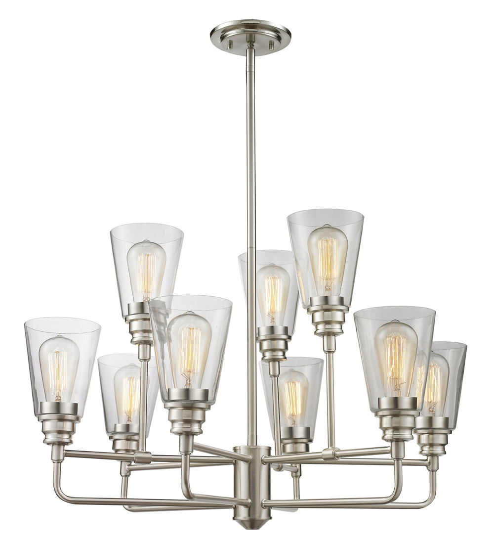 Annora 9 Light Chandelier in Brushed Nickel Finish