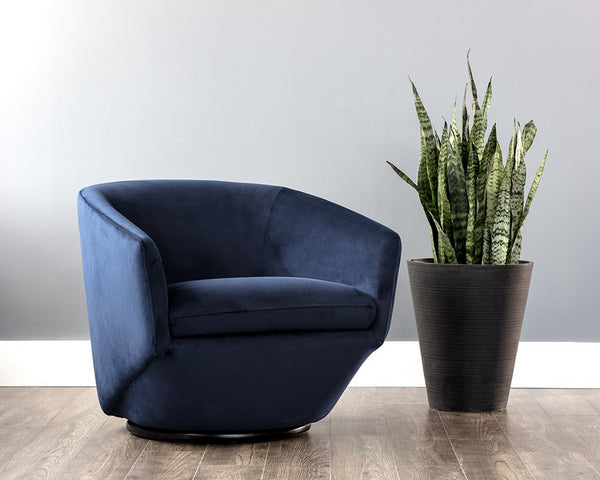 Treviso Swivel Armchair - Metropolis Blue