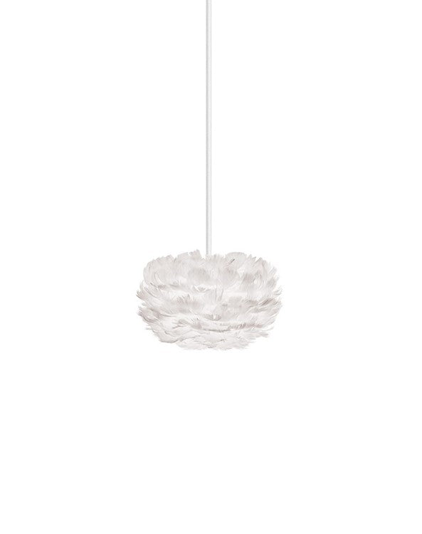 Eos Micro Hardwired Pendant in White with White Cord