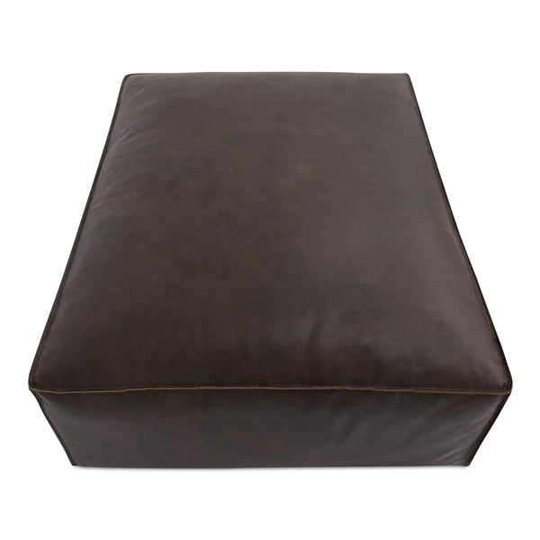 Form Ottoman in Espresso Brown Leather